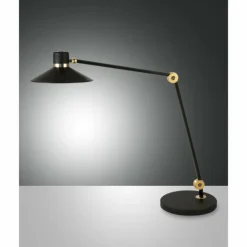 Luminaires Fabas Luce Éclairage Led|Lampe de table Fabas Luce Panarea LED Noir, 1 lumière