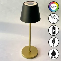 FHL easy Lampes À Poser|Lampe de table Cosenza 2.0 LED Noir, 1 lumière, Changeur de couleurs