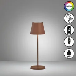 FHL easy Lampes À Poser|Lampe de table Cosenza 2.0 LED Rouille, 1 lumière, Changeur de couleurs