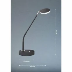 FHL easy Éclairage Led|Lampe de table Luna LED Noir, 1 lumière