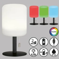 FHL easy Éclairage Led|Lampe de table Larino LED Anthracite, 1 lumière, Changeur de couleurs