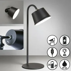 FHL easy Éclairage Led|Lampe de table Voet LED Noir, 1 lumière
