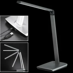 Luminaires Fischer & Honsel Lampes À Poser|Lampe de table Fischer & Honsel Bright LED Titane, 1 lumière