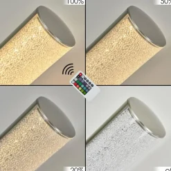 hofstein Lampes À Poser|Lampe de table Flaut LED Nickel mat, 1 lumière, Télécommandes, Changeur de couleurs