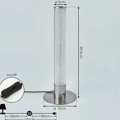 hofstein Lampes À Poser|Lampe de table Flaut LED Nickel mat, 1 lumière, Télécommandes, Changeur de couleurs