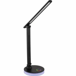 Luminaires Globo Lighting Éclairage Led|Lampe de table Globo GERALDO LED Noir, 1 lumière, Changeur de couleurs