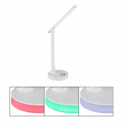 Luminaires Globo Lighting Lampes À Poser|Lampe de table Globo GERALDO LED Blanc, 1 lumière, Changeur de couleurs