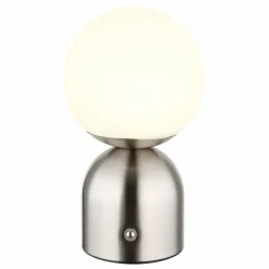 Luminaires Globo Lighting Éclairage Led|Lampe de table Globo JULSY LED Nickel mat, 1 lumière