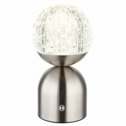 Luminaires Globo Lighting Éclairage Led|Lampe de table Globo JULSY LED Nickel mat, 1 lumière