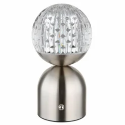 Luminaires Globo Lighting Éclairage Led|Lampe de table Globo JULSY LED Nickel mat, 1 lumière