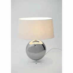 Luminaires Holländer Lampes À Poser|Lampe de table Holländer BOWLING Argenté, Blanc, 1 lumière