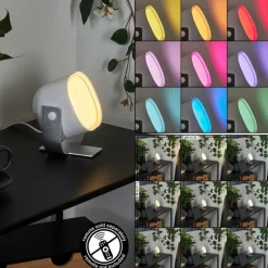 Lampe de table iDual Lilas LED Argenté, 1 lumière, Changeur de couleurs