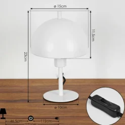 hofstein Lampes À Poser|Lampe de table Kaitulai Blanc, 1 lumière