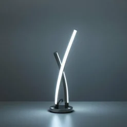Lampe de table Leuchten-Direkt LOLAsmart-SWING LED Acier brossé, 1 lumière, Télécommandes, Changeur de couleurs