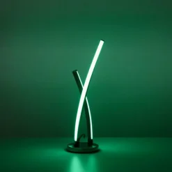 Lampe de table Leuchten-Direkt LOLAsmart-SWING LED Acier brossé, 1 lumière, Télécommandes, Changeur de couleurs