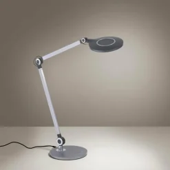 Luminaires Leuchten Direkt Éclairage Led|Lampe de table Leuchten-Direkt NIKLAS LED Noir, Argenté, 1 lumière