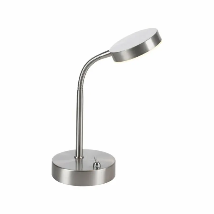 Luminaires Leuchten Direkt Éclairage Led|Lampe de table Leuchten-Direkt HENSKEN LED Acier brossé, 1 lumière