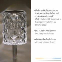 Luminaires Leuchten Direkt Lampes À Poser|Lampe de table Leuchten-Direkt KRISTALA Transparent, 1 lumière