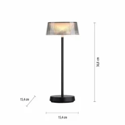 Lampe de table Leuchten-Direkt DORA LED Noir, 1 lumière