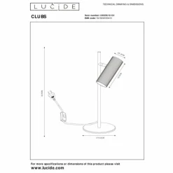 Luminaires Lucide Lampes À Poser|Lampe de table Lucide CLUBS Blanc, 1 lumière