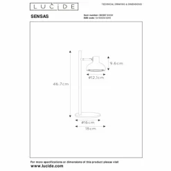 Luminaires Lucide Lampes À Poser|Lampe de table Lucide SENSAS Blanc, 1 lumière