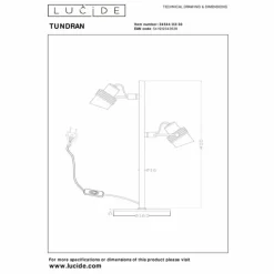 Luminaires Lucide Lampes À Poser|Lampe de table Lucide TUNDRAN Noir, 2 lumières
