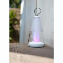 Lampe de table Lutec PEPPER LED Blanc, 1 lumière, Changeur de couleurs
