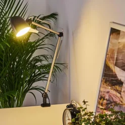 hofstein Lampes À Poser|Lampe de table Mildura LED Noir, Blanc, 1 lumière