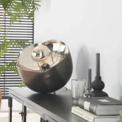 hofstein Lampes À Poser|Lampe de table Mirror Nickel mat, Noir, 1 lumière