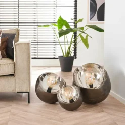 hofstein Lampes À Poser|Lampe de table Mirror Nickel mat, Noir, 1 lumière
