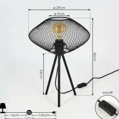hofstein Lampes À Poser|Lampe de table Moholm Noir, 1 lumière
