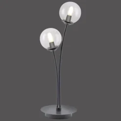 Luminaires Paul Neuhaus Éclairage Led|Lampe de table Paul Neuhaus WIDOW LED Nickel mat, Noir, 2 lumières