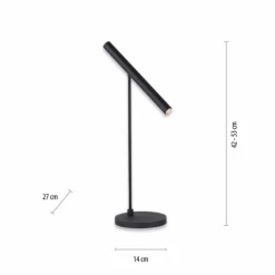 Luminaires Paul Neuhaus Éclairage Led|Lampe de table Paul Neuhaus PURE-TUTUA LED Noir, 1 lumière