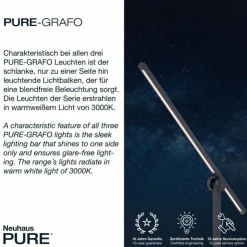 Luminaires Paul Neuhaus Éclairage Led|Lampe de table Paul Neuhaus PURE-GRAFO LED Noir, 1 lumière