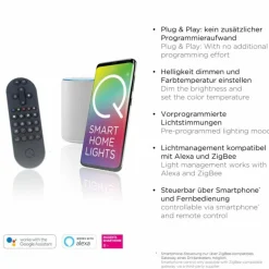 Lampe de table Paul Neuhaus QSWING LED Anthracite, Or, 1 lumière, Télécommandes