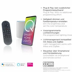 Lampe de table Paul Neuhaus QSWING LED Anthracite, Or, 1 lumière, Télécommandes