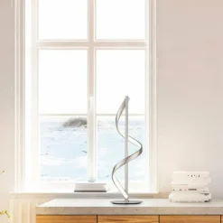 Lampe de table Paul Neuhaus QSWING LED Argenté, 1 lumière, Télécommandes