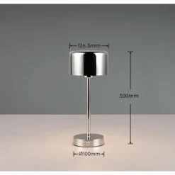 Luminaires Reality Éclairage Led|Lampe de table Reality JEFF LED Chrome, 1 lumière