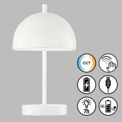 SCHÖNER WOHNEN-Kollektion Éclairage Led|Lampe de table Kia LED Blanc, 1 lumière
