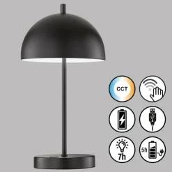 SCHÖNER WOHNEN-Kollektion Éclairage Led|Lampe de table Kia LED Noir, 1 lumière