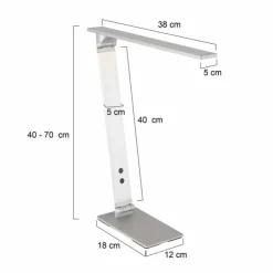 Luminaires Steinhauer Éclairage Led|Lampe de table Steinhauer Serenade LED Acier inoxydable, Blanc, 1 lumière