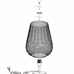 Luminaires Steinhauer Lampes À Poser|Lampe de table Steinhauer Gloom Noir, 1 lumière