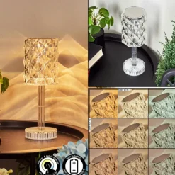 hofstein Lampes À Poser|Lampe de table Toire LED Transparent, Blanc, 1 lumière