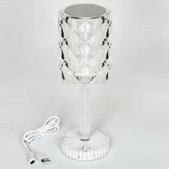 hofstein Lampes À Poser|Lampe de table Toire LED Transparent, Blanc, 1 lumière