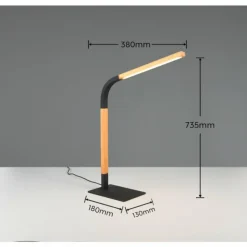 Luminaires Trio Éclairage Led|Lampe de table Trio NORRIS LED Noir, 1 lumière
