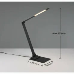 Luminaires Trio Éclairage Led|Lampe de table Trio TRAVIS LED Noir, 1 lumière