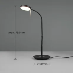 Luminaires Trio Éclairage Led|Lampe de table Trio-Leuchten Monza LED Noir, 1 lumière