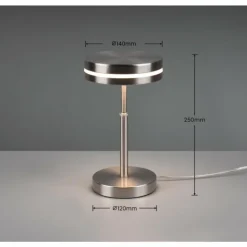 Luminaires Trio Lampes À Poser|Lampe de table Trio-Leuchten Franklin LED Nickel mat, 1 lumière