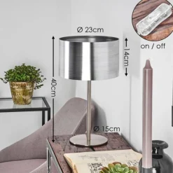 hofstein Lampes À Poser|Lampe de table Volos Nickel mat, 1 lumière
