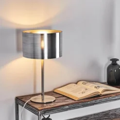 hofstein Lampes À Poser|Lampe de table Volos Nickel mat, 1 lumière